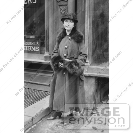 #21272 Stock Photography of Margaret Sanger, Founder of the American Birth Control League or Planned Parenthood, Standing on a Sidewalk by JVPD
