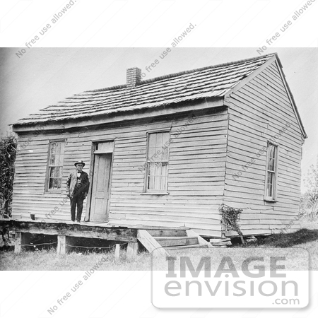 #21278 Stock Photography of a Man on the Porch of Mark Twain’s Birthplace by JVPD