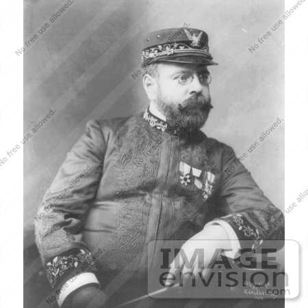 #21287 Stock Photography of John Philip Sousa Seated and Holding His Baton in His Lap, 1900 by JVPD