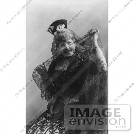 #21312 Stock Photography of Lillian Russell Holding a Veil in Front of Her Face by JVPD