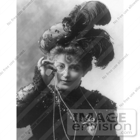#21317 Stock Photography of Lillian Russell Holding a Monacle up to Her Eye, 1898 by JVPD