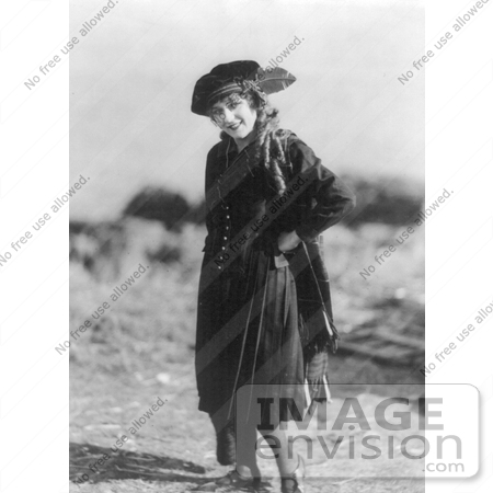 #21324 Stock Photography of Gladys Louise Smith, Known as Mary Pickford, Standing With a Hand on Her Hip by JVPD