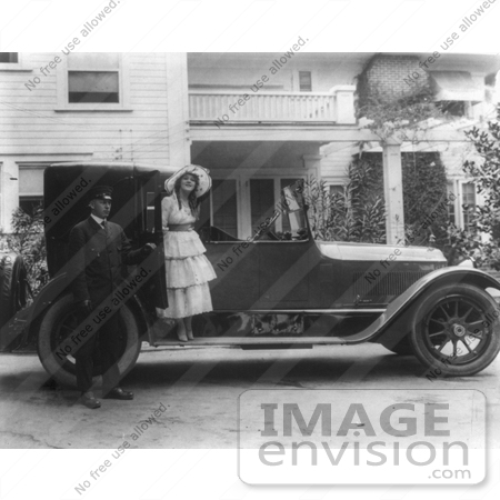 #21327 Stock Photography of Gladys Louise Smith, Known as Mary Pickford, Standing on a Car by JVPD