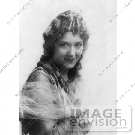#21328 Stock Photography of Gladys Louise Smith, Known as Mary Pickford, With Sheer Cloth Over Her Shoulders by JVPD