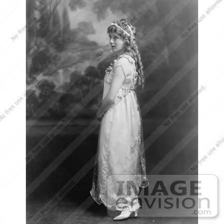 #21331 Stock Photography of Gladys Louise Smith, Known as Mary Pickford, Standing Sideways in a Gown by JVPD
