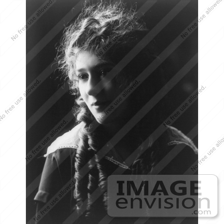 #21333 Stock Photography of Gladys Louise Smith, Known as Mary Pickford, With Her Hair in Culs by JVPD