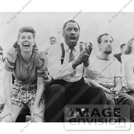 #21348 Stock Photography of Paul Robeson and Jose Ferrer Watching a Baseball Game by JVPD