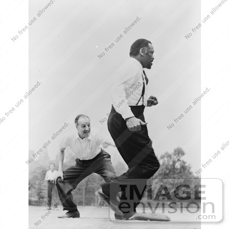 #21352 Stock Photography of Jose Ferrer and Paul Robeson Playing Baseball by JVPD