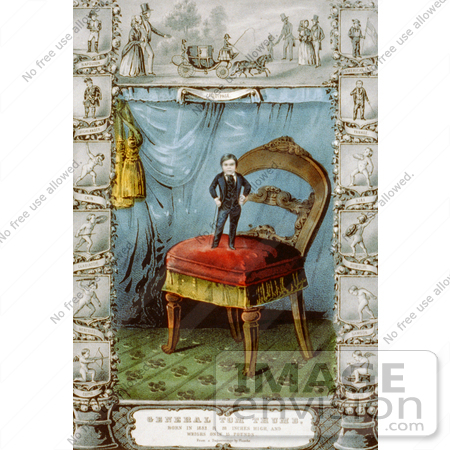 #21354 Stock Photography of General Tom Thumb Standing on a Chair by JVPD