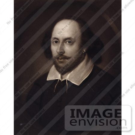 #21375 Historical Stock Photography of a Sepia Portrait of William Shakespeare by JVPD