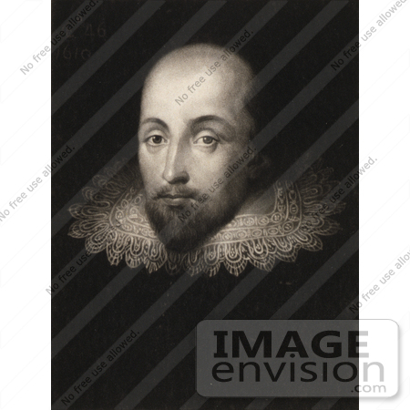 #21377 Historical Stock Photography of William Shakespeare Wearing a Lace Collar by JVPD