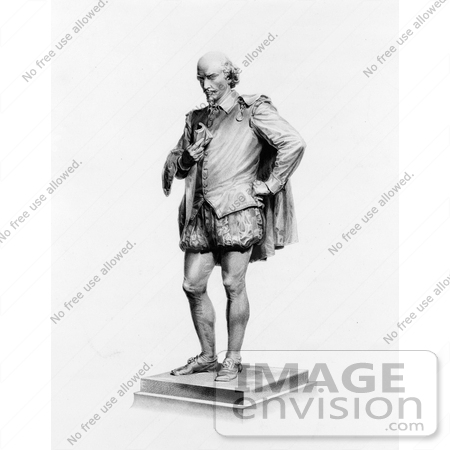 #21380 Historical Stock Photography of a Statue of William Shakespeare by JVPD