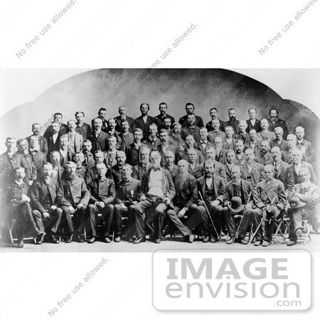 #21381 Historical Stock Photography of William T Sherman Posed With Union Veterans of the Civil War by JVPD