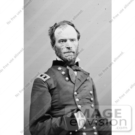 #21382 Historical Stock Photography of William T Sherman Seated With One Hand Inside His Jacket by JVPD