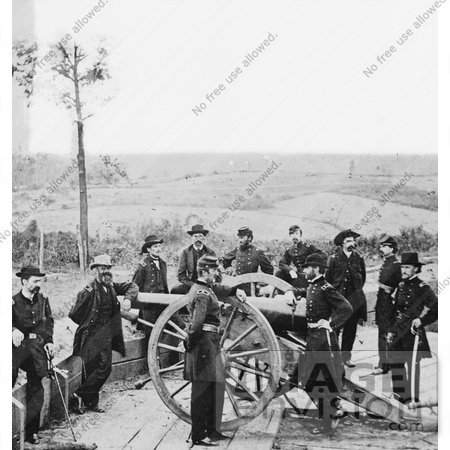#21383 Historical Stock Photography of William T Sherman Standing With Soldiers in Atlanta, Georgia by JVPD
