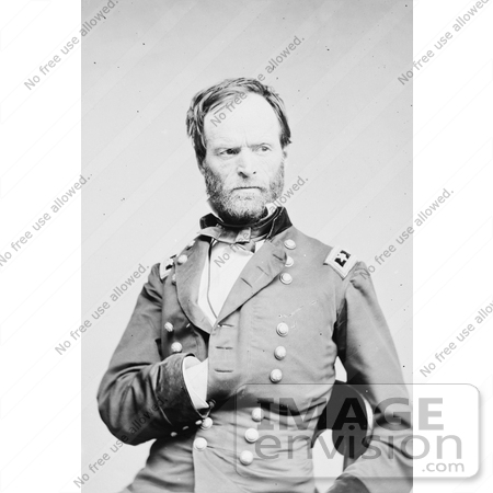 #21385 Historical Stock Photography of William T Sherman, One Hand Inside His Jacket by JVPD