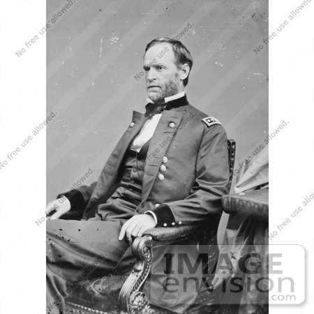 #21388 Historical Stock Photography of William T Sherman Sitting in a Chair by JVPD
