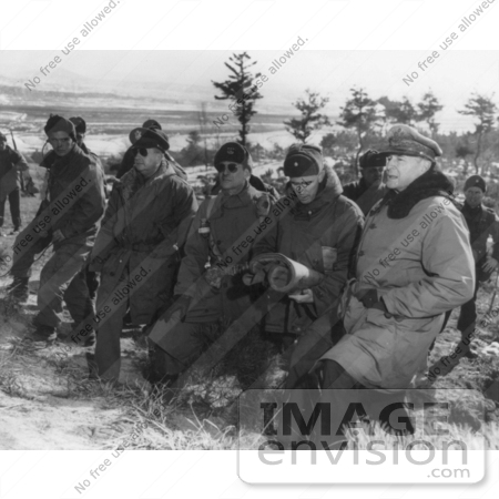 #21392 Historical Stock Photography of Douglas MacArthur in His Military Hat and Uniform by JVPD