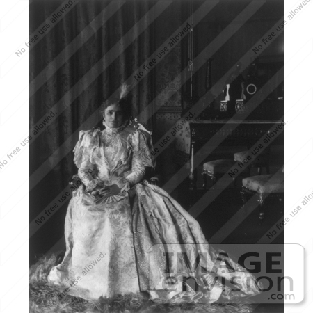 #21396 Stock Photography of Ida Saxton McKinley, First Lady and Wife of William McKinley, Sitting in an Elegant Gown by JVPD