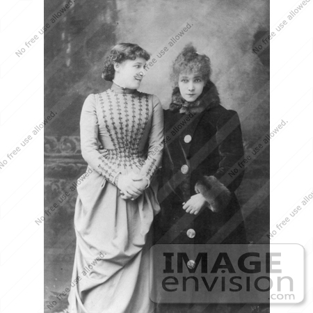 #21413 Stock Photography of the Actress Sarah Bernhardt Standing Next to Lillie Langtry by JVPD