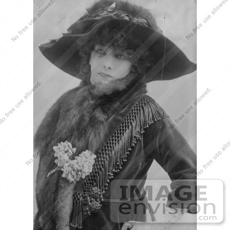 #21417 Stock Photography of the Actress Sarah Bernhardt in a Feather Decorated Hat by JVPD