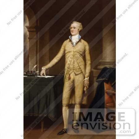 #21439 Stock Photography of Alexander Hamilton Standing by a Table by JVPD