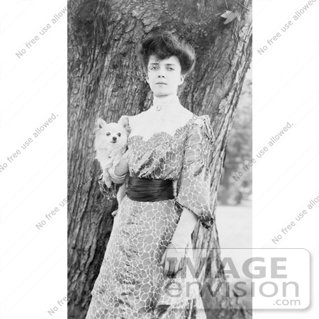 #21441 Stock Photography of Alice Roosevelt Longworth Holding a Little Dog by JVPD
