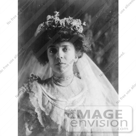 #21455 Stock Photography of Alice Roosevelt Longworth in a Veil and Wedding Dress, 1906 by JVPD