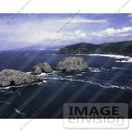 #21547 Stock Photography of Three Arch Rocks National Wildlife Refuge, Cape Meares, Oregon by JVPD