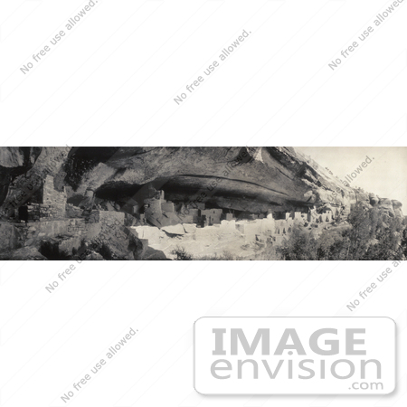 #21568 Architecture Stock Photography of the Cliff Palace, Mesa Verde National Park, Colorado, 1910 by JVPD