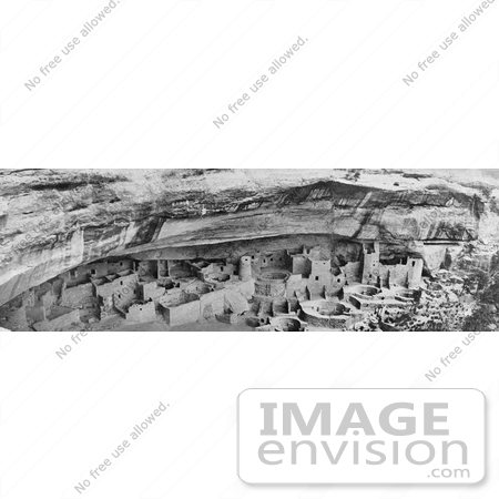 #21569 Architecture Stock Photography of the Cliff Palace, Mesa Verde National Park, Colorado, 1911 by JVPD