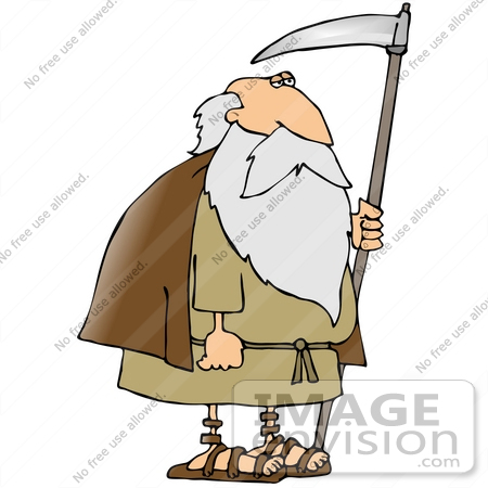 #21573 Father Time Carrying a Scythe Clipart by DJArt
