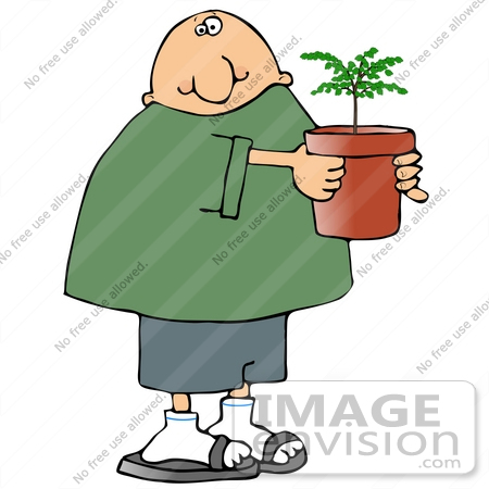 #21578 Friendly Neighbor Bringing a Plant to the New Neighbors Clipart by DJArt