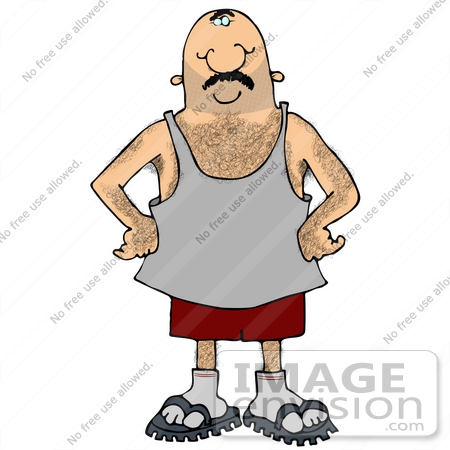 #21585 Hairy Man With Chest Hair, Hairy Arms, Legs and Armpits Clipart by DJArt