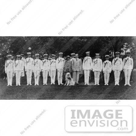 #2159 President and Mrs. Coolidge Posing With Navy Officers by JVPD