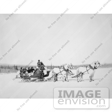 #21614 Stock Photography of a Team of Horses Pulling a US Mail Sled by JVPD