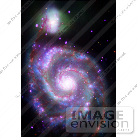 #21618 Stock Photography of Spiral Whirlpool Galaxy and NGC 5195 by JVPD
