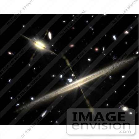 #21620 Stock Photography of Thin and Bulging Galaxies With Black Holes by JVPD