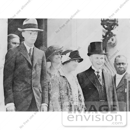 #21634 Stock Photography of Pilot Charles Lindbergh and Mother With First Lady and President Coolidge by JVPD