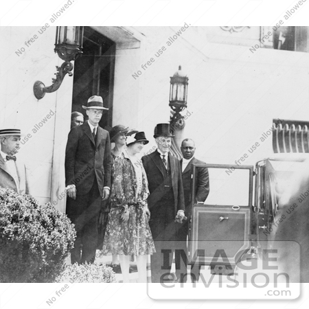 #21640 Stock Photography of Charles Lindbergh, His Mother and The President and First Lady Coolidge by JVPD