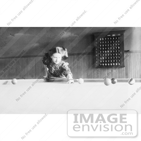 #21644 Stock Photography of Martha Clearwater Shooting Pool by JVPD