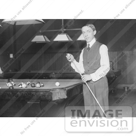 #21657 Stock Photography of Jerome Keogh Applying Cue Tip Chalk to His Cuestick by JVPD