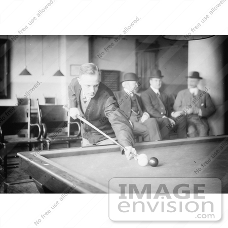 #21665 Stock Photography of C. Demarest Bending Over to Shoot Pool by JVPD