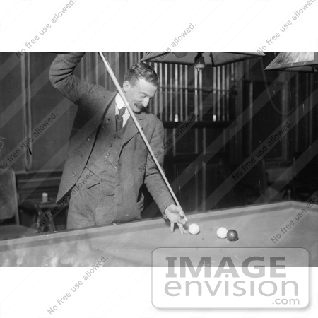 #21670 Stock Photography of Edouard Roudil Shooting Pool by JVPD