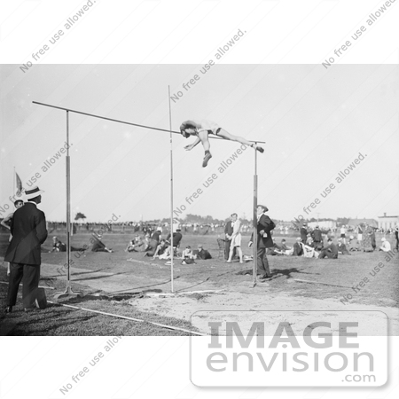 #21690 Stock Photography of a Pole Vaulter, G. Dukes, Doing a High Jump by JVPD