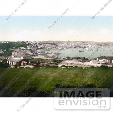 #21722 Historical Stock Photography of Falmouth, Cornwall, England, United Kingdom by JVPD