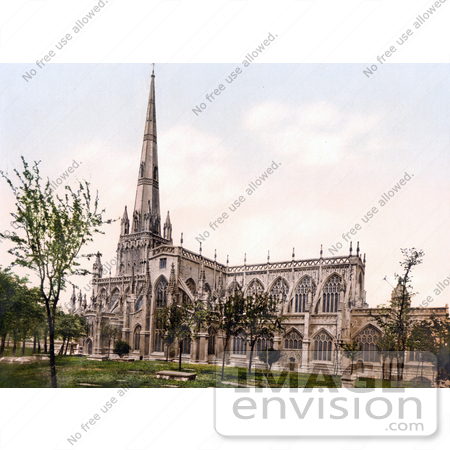 #21728 Historical Stock Photography of the Angelican St Mary Redcliffe church in Bristol, England by JVPD