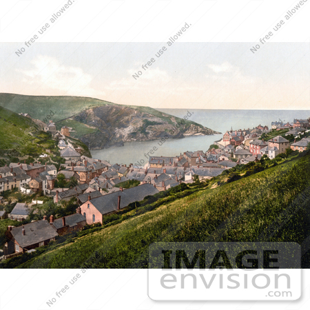 #21755 Historical Stock Photography of a South West View From Port Isaac in Cornwall England UK by JVPD