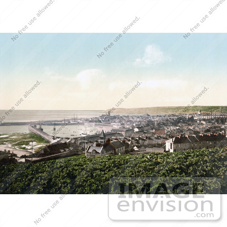 #21758 Historical Stock Photography of the Harbour in the City of Penzance, Cornwall, England, United Kingdom by JVPD