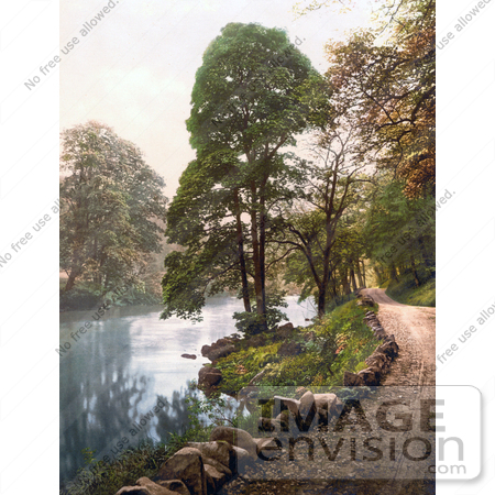 #21763 Historical Stock Photography of a Dirt Road Along the River Croal in Bolton, Greater Manchester, England by JVPD